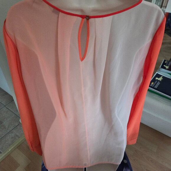 Ted Baker orange ombre blouse with shear back Size 5 - Picture 3 of 7